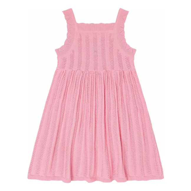 Vestido de verano de punto fino de algodón orgánico | Rosa Bombón