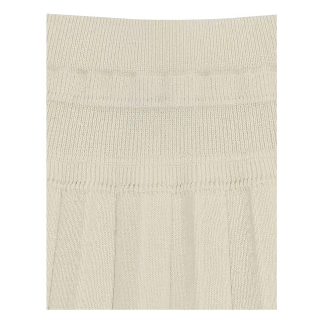 Jupe Plissée Maille Fine Coton Bio | Ecru
