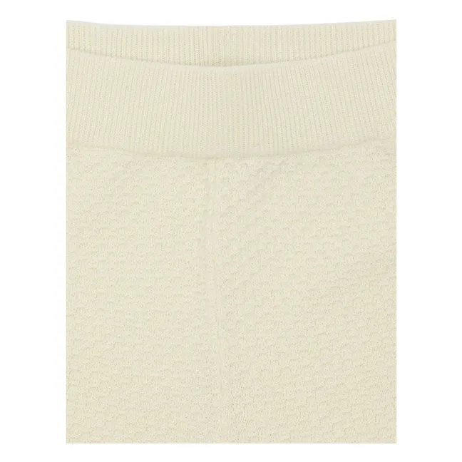 Pantalón corto de piqué de punto fino de algodón orgánico | Crudo