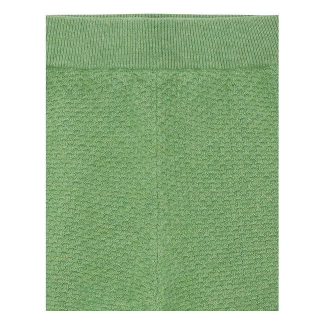 Pantalón corto de piqué de punto fino de algodón orgánico | Verde