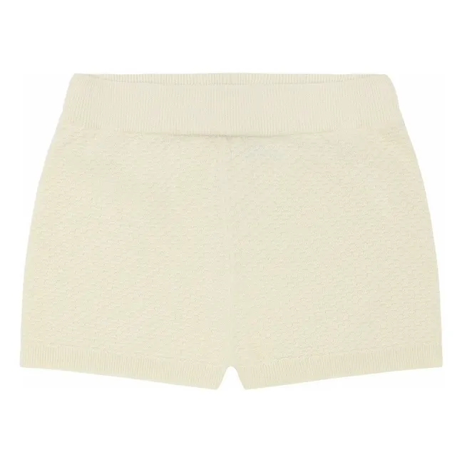 Organic Cotton Fine Knit Pique Shorts | Ecru