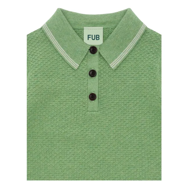 Polo de punto fino de algodón ecológico | Verde