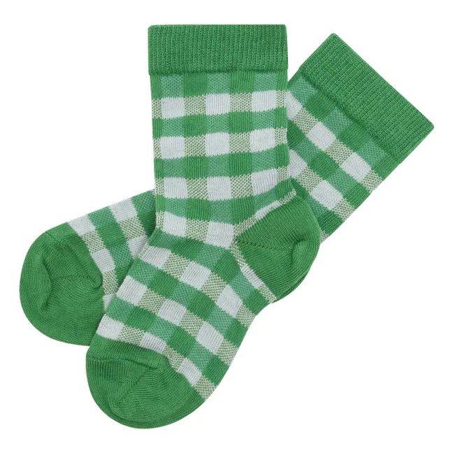 Lote de 2 pares de calcetines de cuadros | Verde