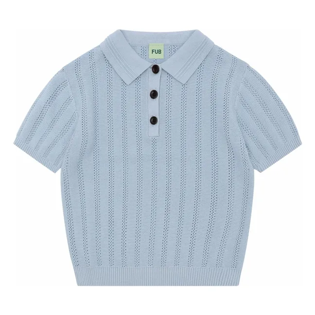 Polo Structure Maille Fine Coton Bio | Bleu pâle