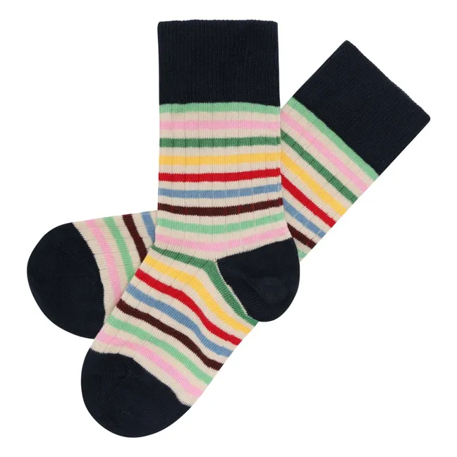 Lot de 2 Paires de Chaussettes Classic Rayées | Rouge