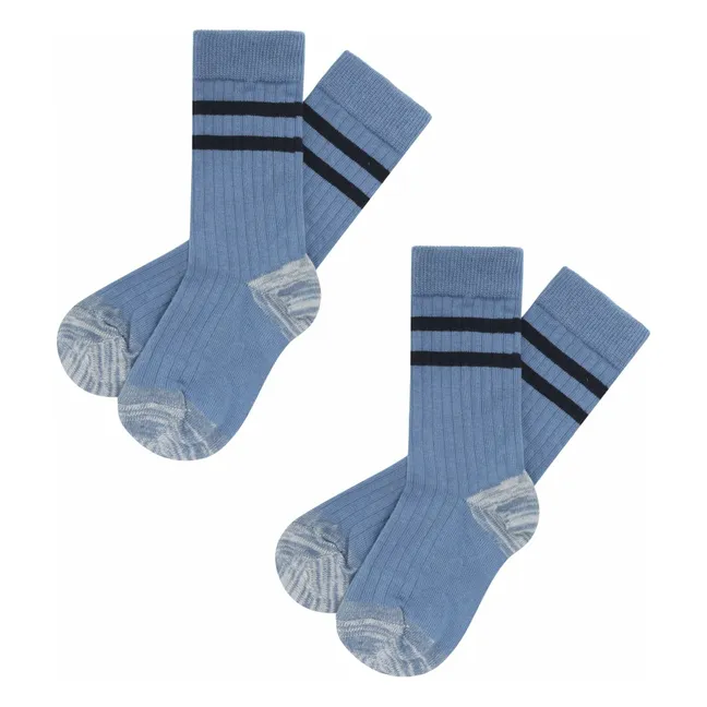 Set di 2 paia di calzini da tennis | Blu acqua