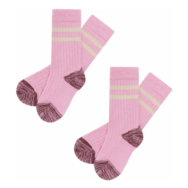 Set di 2 paia di calzini da tennis | Rosa confetto