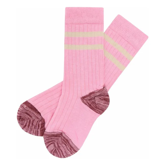 Lot de 2 Paires de Chaussettes Tennis | Rose bonbon