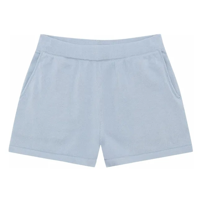 Pantaloncini in maglia di cotone biologico | Azzurro fiordaliso