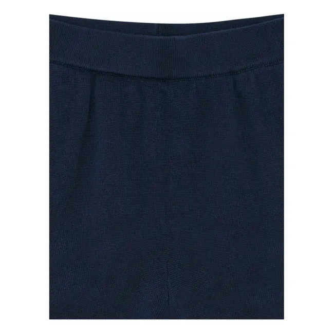 Pantaloncini in maglia di cotone biologico | Blu marino
