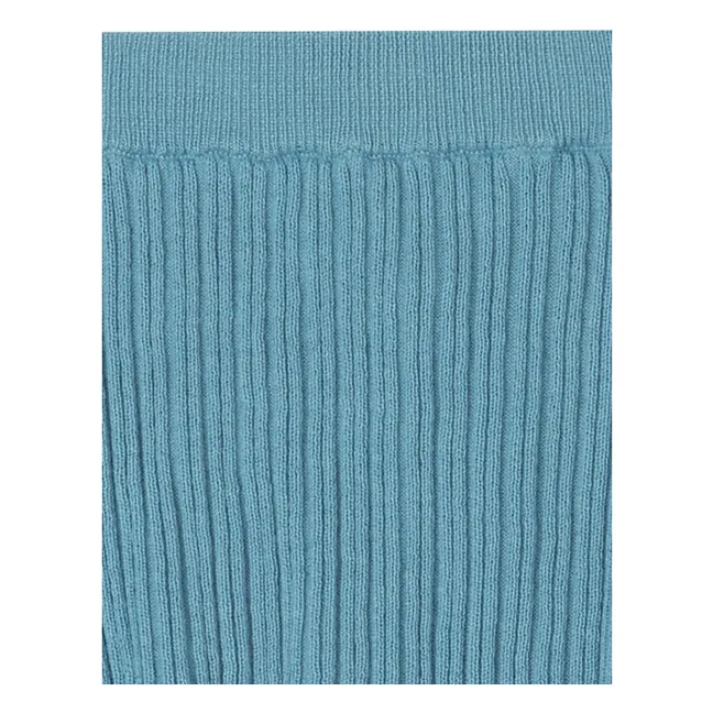 Falda Pointelle Punto Fino Algodón Ecológico | Azul Mar