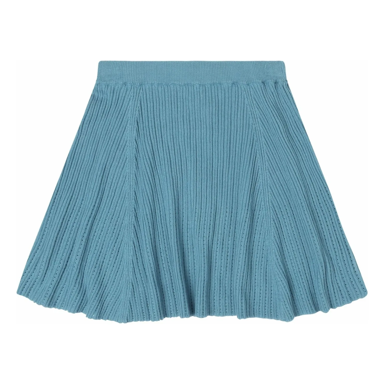Fub Azure Blue Pointelle Skirt Fine Knit Organic Cotton