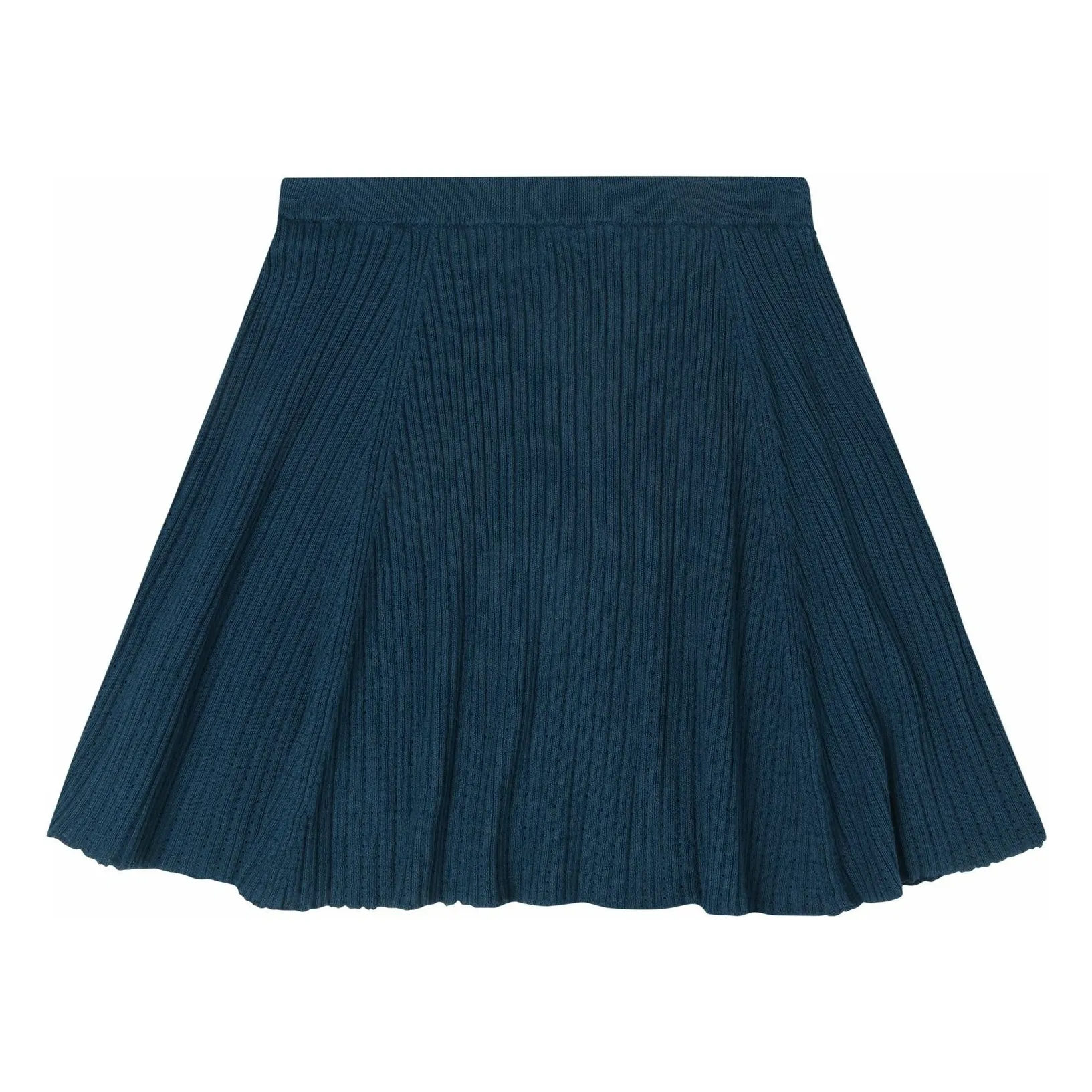 Fub Navy Blue Pointelle Skirt Fine Knit Organic Cotton