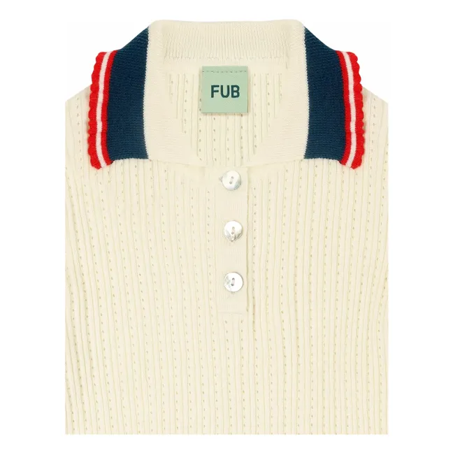 Polo Pointelle Maille Fine Coton Bio | Ecru
