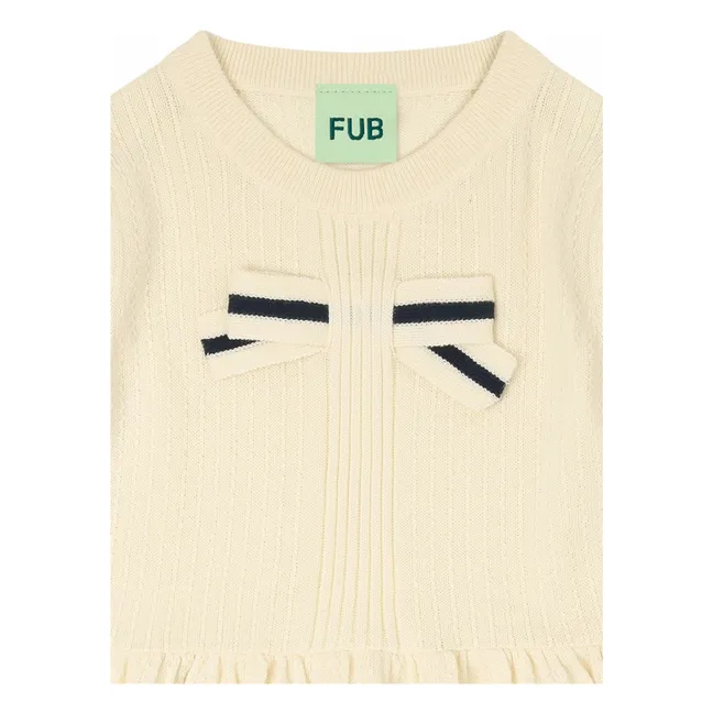 T-shirt Bow Maille Fine Coton Bio | Ecru