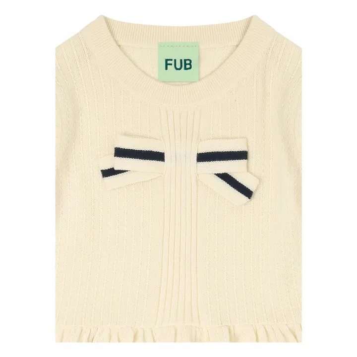 Camiseta con lazo de punto fino de algodón orgánico | Crudo- Imagen del producto n°1