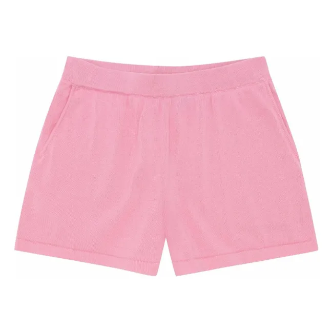 Pantalones cortos de punto de algodón ecológico | Rosa Bombón