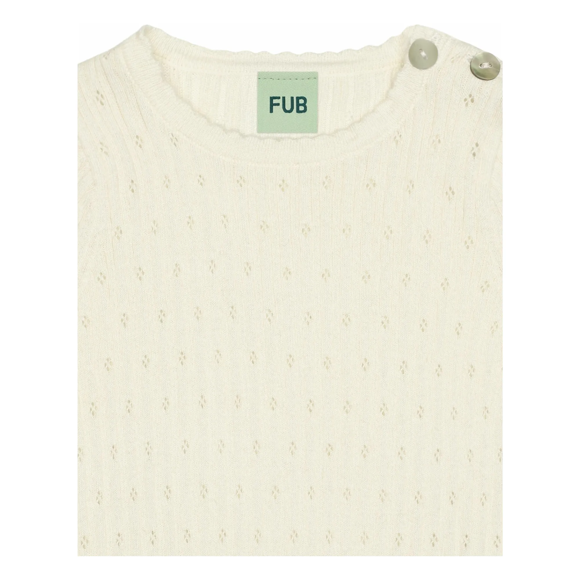 Body Pointelle Maille Fine Coton Bio | Ecru- Image produit n°1