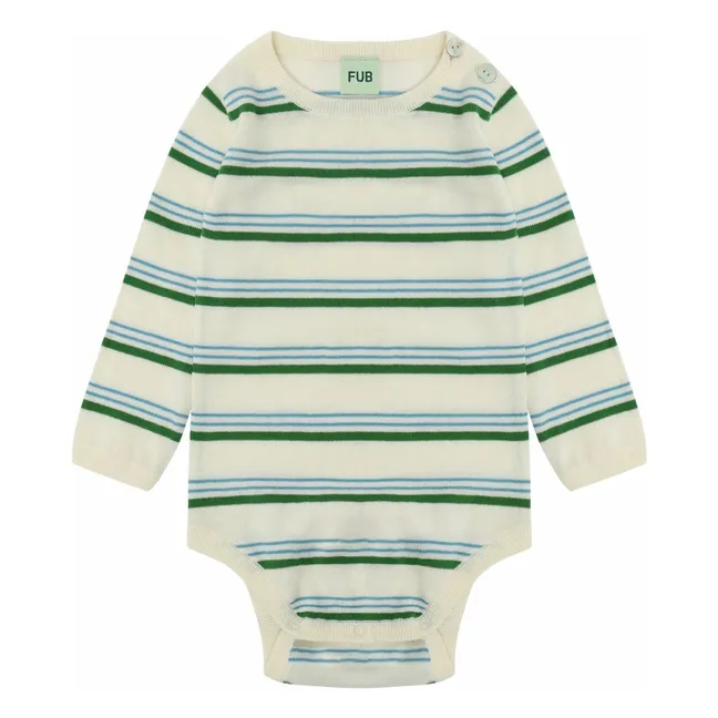 Body Manches Longues Rayé Maille Coton Bio | Vert