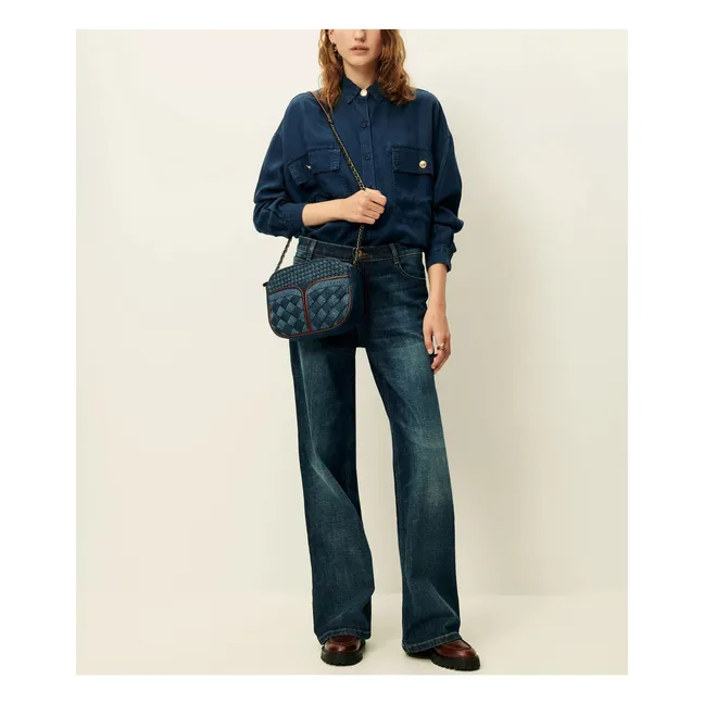 Borsa Divinou in denim intrecciato | Blu