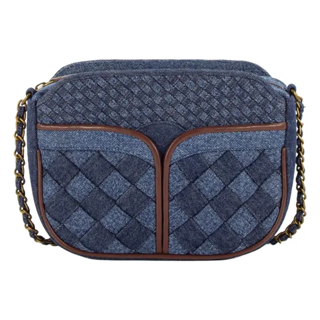 Borsa Divinou in denim intrecciato | Blu