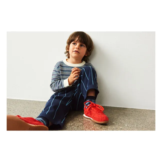 Pull Carreaux Maille Fine Coton Bio | Ecru