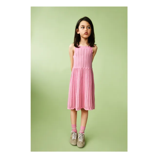 Vestido de verano de punto fino de algodón orgánico | Rosa Bombón