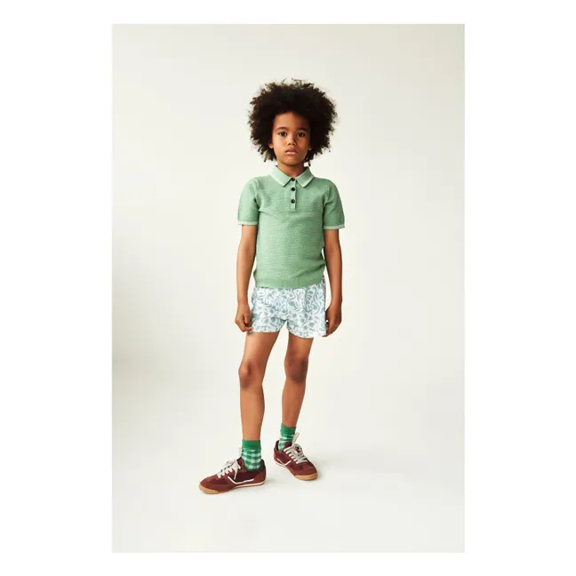 Polo de punto fino de algodón ecológico | Verde