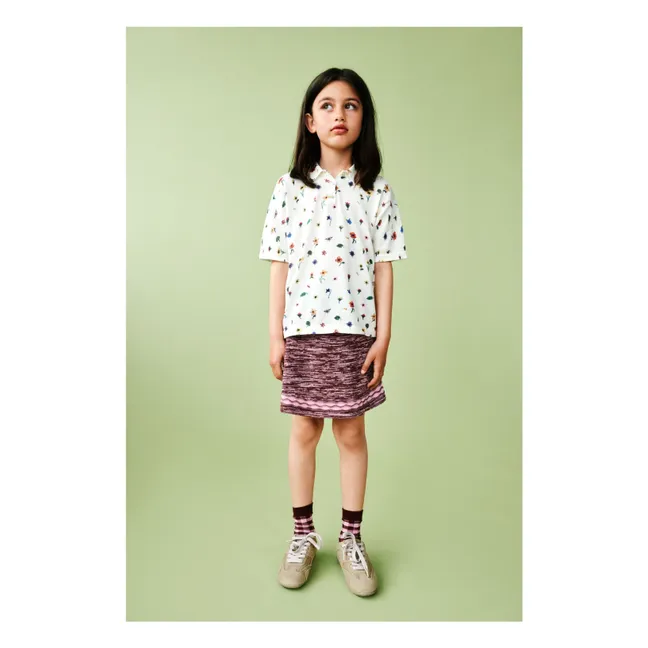 Polo Fleuri Maille Extra Fine Coton Bio | Ecru