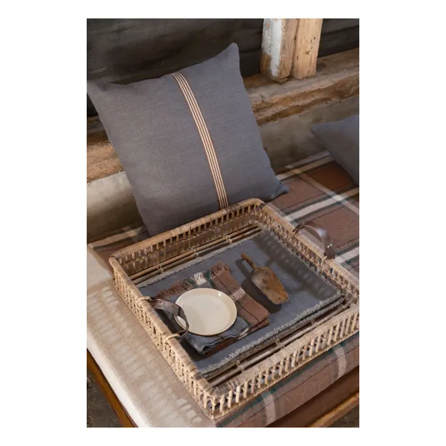 Jasper linen cushion cover | Carbon