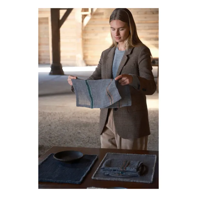 Serviette de table en lin Arlo | Charbon