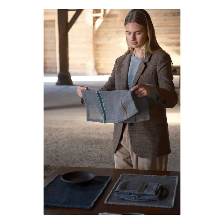 Serviette de table en lin Arlo | Charbon- Image produit n°9
