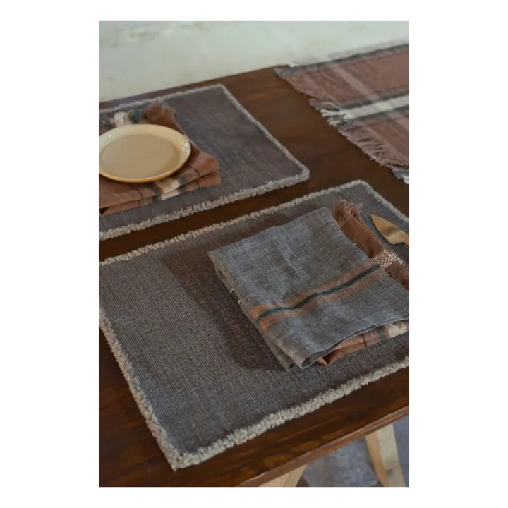 Serviette de table en lin Arlo | Charbon- Image produit n°2
