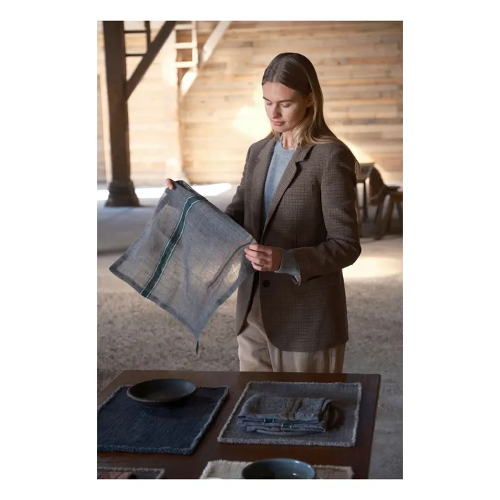 Serviette de table en lin Arlo | Charbon- Image produit n°1