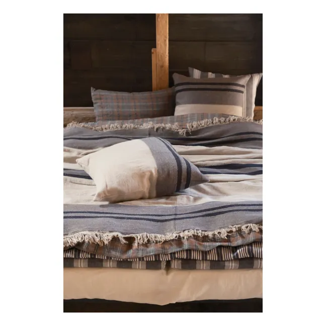 Linen cushion cover Black House Stripe | Carbon