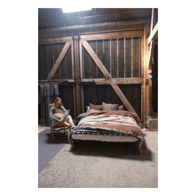 Couvre-lit en lin Sienna | Marron