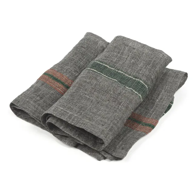 Serviette de table en lin Arlo | Charbon