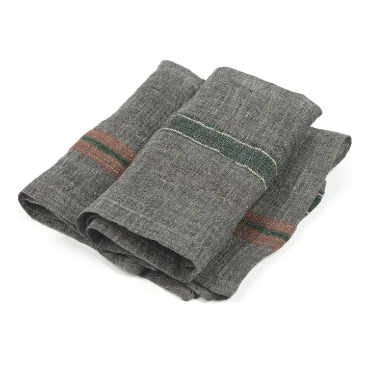 Serviette de table en lin Arlo | Charbon- Image produit n°7