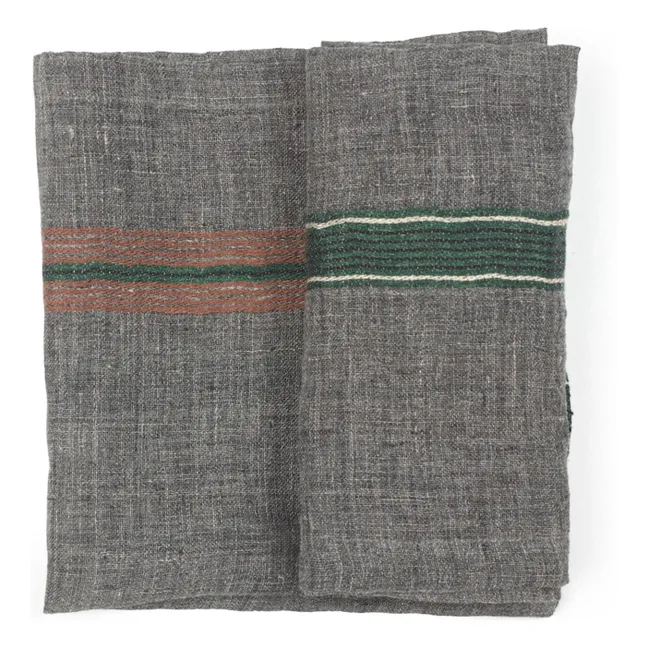 Serviette de table en lin Arlo | Charbon