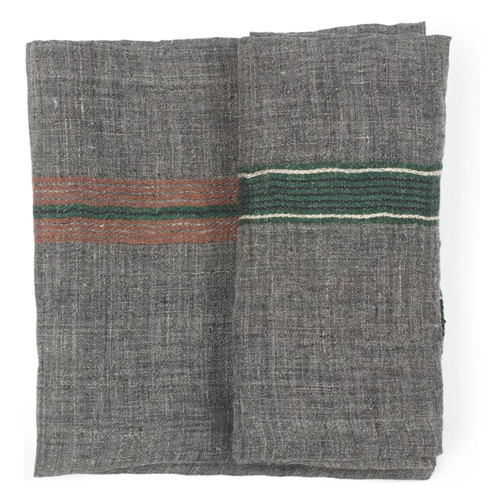 Serviette de table en lin Arlo | Charbon- Image produit n°5