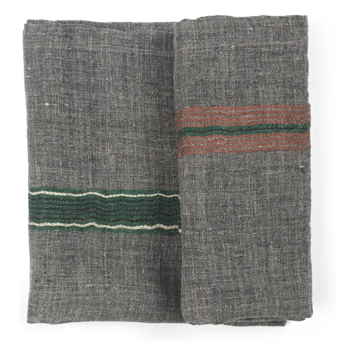 Serviette de table en lin Arlo | Charbon- Image produit n°6