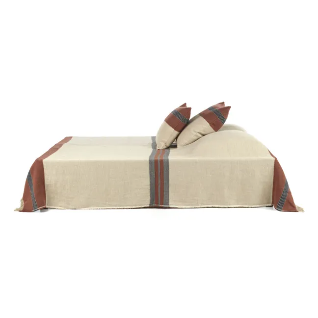 Couvre-lit en lin Sienna | Marron
