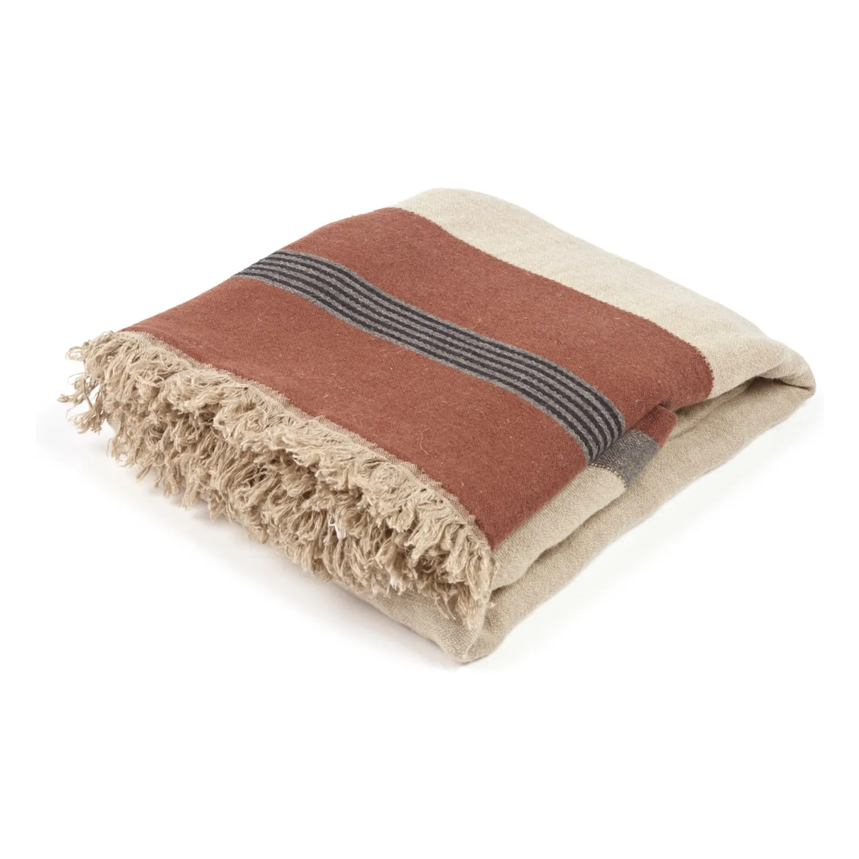 Libeco Brown Linen Bedspread Sienna