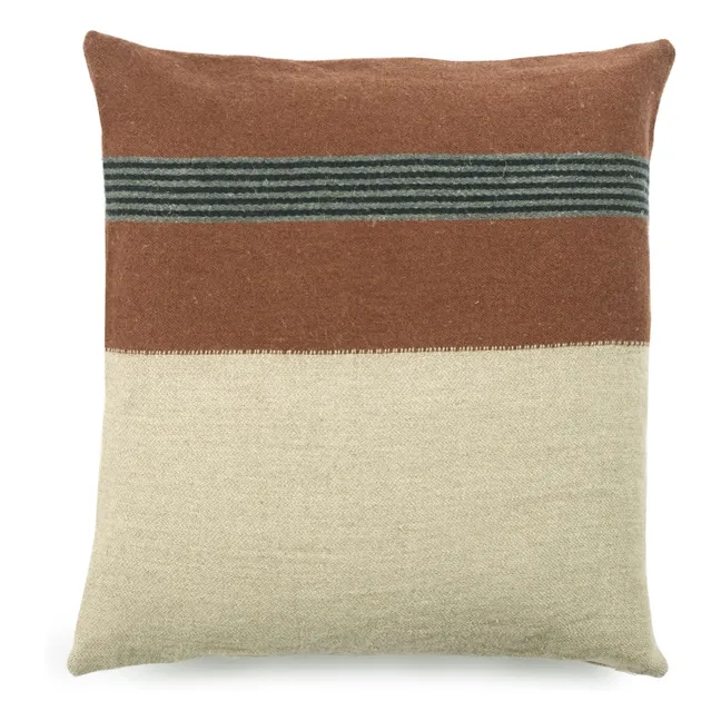 Housse de coussin en lin Sienna | Marron