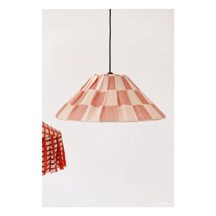 Abat-jour Ava Checks | Rouge- Image produit n°1