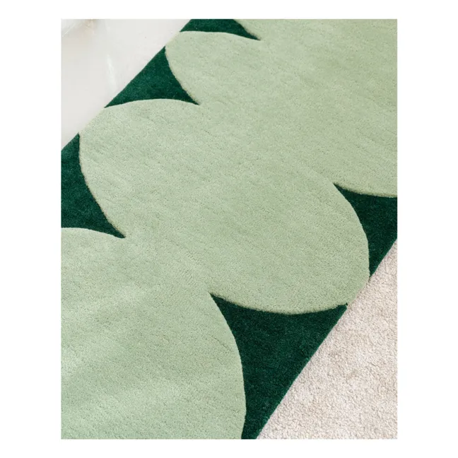 Alfombra de lana elástica | Verde