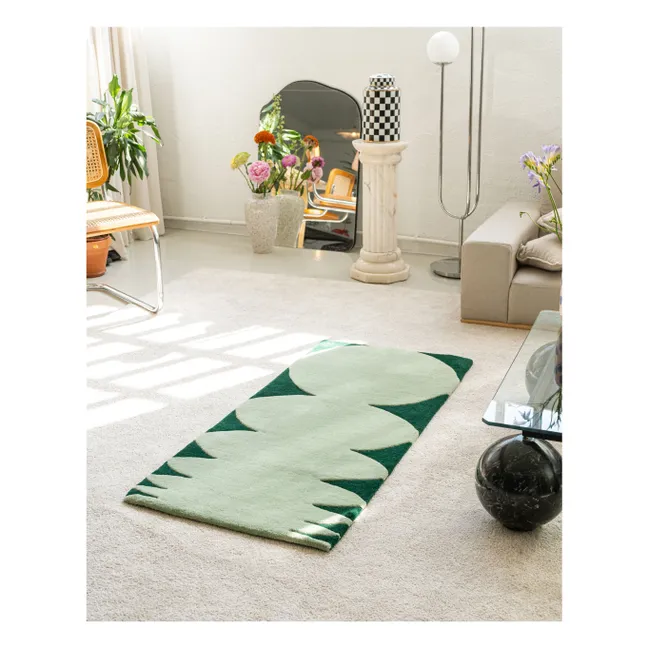 Alfombra de lana elástica | Verde