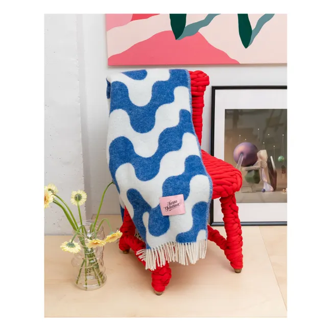 Medusa wool throw | Blue