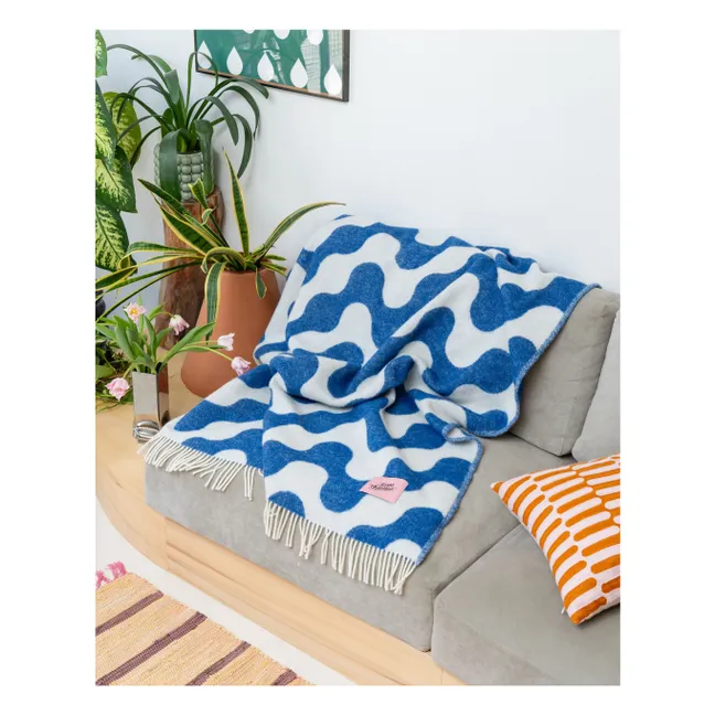 Medusa wool throw | Blue