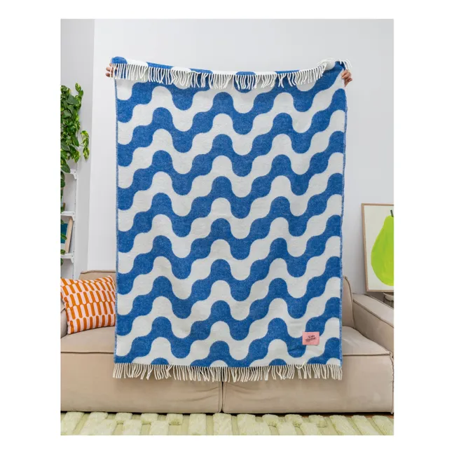 Medusa wool throw | Blue